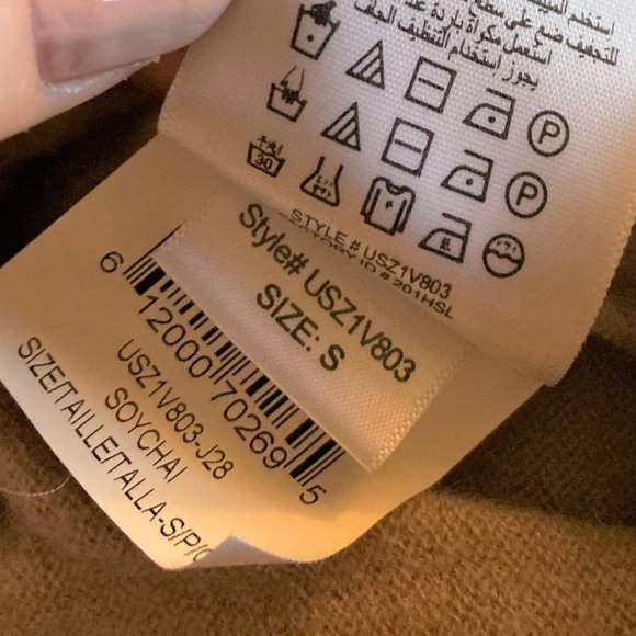 BCBG Max Azria Florinda crossover merino wool sweater (beige / camel / tan) S - Picture 10 of 11